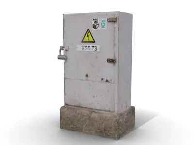 LowPoly electric meter box 2 Low-poly 3D model