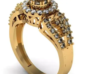 daimond ring 3D print model 16