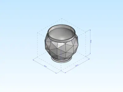 Decorative Triangulated Container Pot for Succulents V1 3D print model