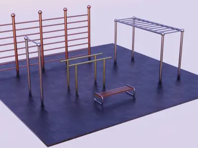 Workout Playground Low-poly 3D model