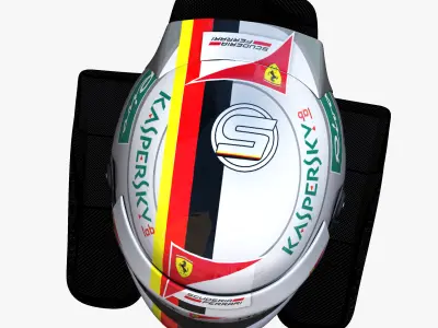 Vettel helmet 2016 Low-poly 3D model