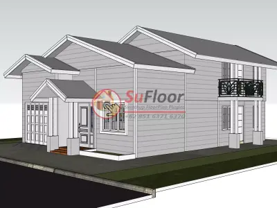 House 8x13m code 652 - Sketchup 3D model 3D model 3D model