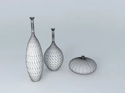 Vases Set Decoration Free 3D model