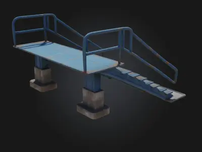 Industrial Staircase Structure  Functional Strength in 3D 3D model