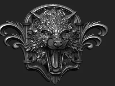WOLF  PENDENT also FOR DECORATIVE 3D PRINT FILE 3D print model