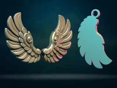 Wings and Pendant 3D print model