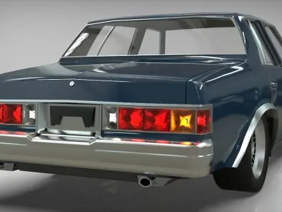 Chevrolet Malibu 1981 lowpoly  Low-poly 3D model