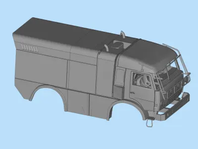 KAMAZ 4911 Dakar truck STL printable   And another scale 3D print model