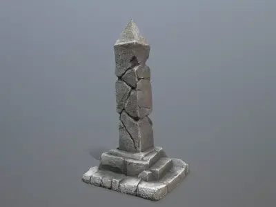 pillar Low-poly 3D model 4