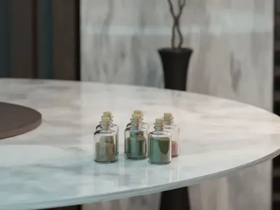 Luxury Round Dining Table 3D model