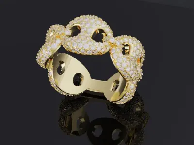 Puff gucci link ring 3D print model