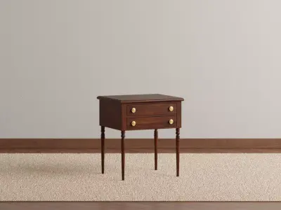 Antique Two-Drawer End Table 3D model