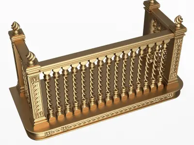 Classic Balcony 06 Low-poly 3D model