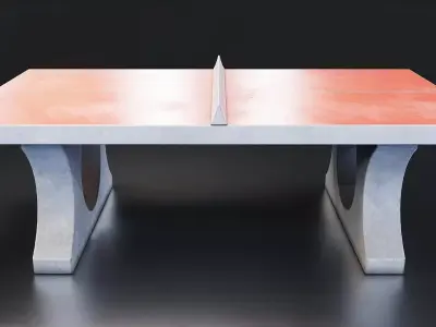 Modern Concrete Ping Pong Table Low-poly 3D model