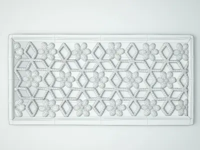 Old Sun Bleached Carved Panel 3D model