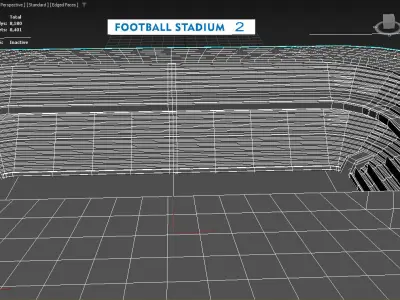AR VR Game Low Poly Football Stadium Low-poly 3D model Low-poly 3D model