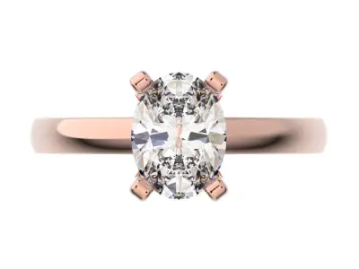 Oval engagement ring 3D print model buy