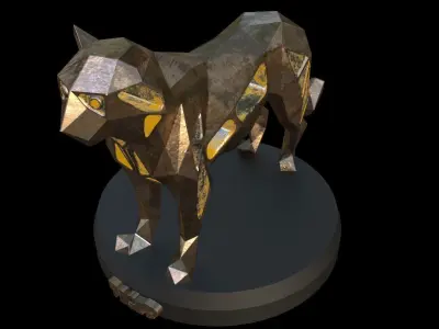 Steampunk Tiger Low-poly 3D model