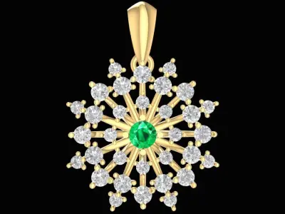 Luxury Snowflake Diamond Pendant 3D Model 2197 3D print model