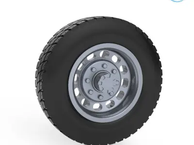Truck Tire Mold With 3 Wheels 3D Printing Model 3D print model