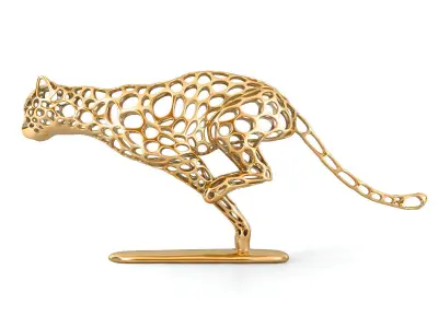 Cheetah Sprinter Wireframe Low-poly 3D model