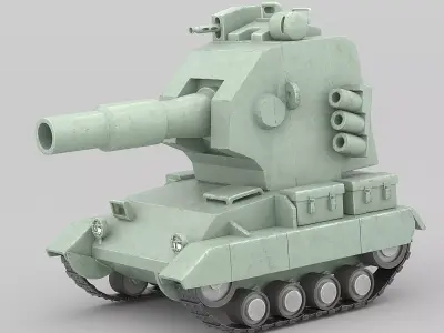Cartoon tank 2 3D model