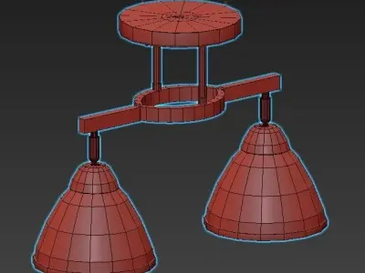 AMBRELLA-LIGHT-TRADITIONAL-TR3111 two light semi flush mount 3D model