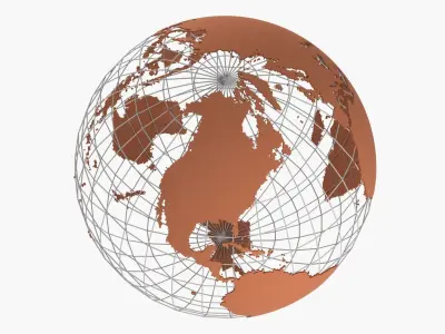 Globe News Skeleton Cinammon Color 3D model
