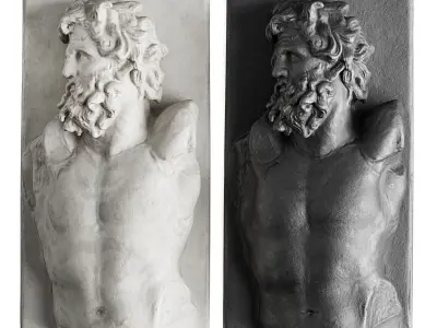 Klytios wall relief Low-poly 3D model