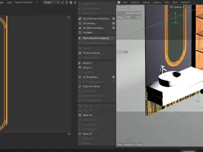 Luxury Wood and Marble Bathroom Vanity Set for Cinema 4d Low-poly 3D model