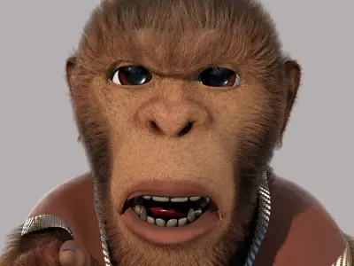 Cartoon Monkey Rigged 3D model