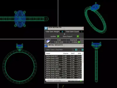 Oval Solitaire Ring Printable model 3dmodel 3D print model