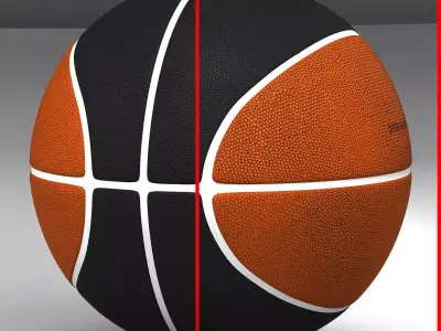 Bicolor basketball ball Low-poly 3D model