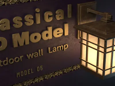 CLASSICAL OUTDOOR WALL LAMP -Model 05- Low-poly 3D model