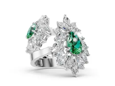 Citrine Luxury Gem Set Ring   CJR 002 3D print model