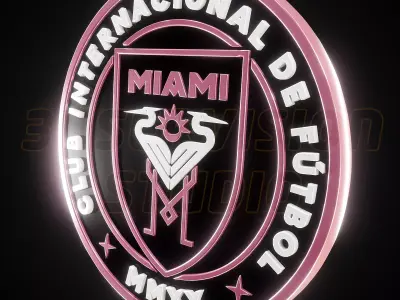 Inter Miami CF logo - Cinematic - 3D print 3D model