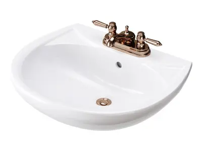 Ondine Pedestal white washbasin 3D model