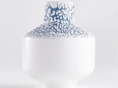 Danice White and Blue  Ceramic Vase 3D print model