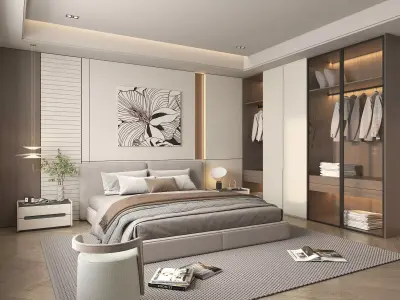 Modern Bedroom Scene 38 3D model