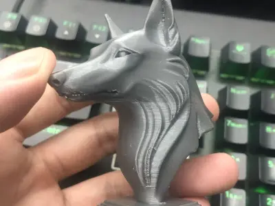 Dog head sculpture 3D print model