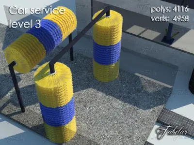 Car service level Low-poly 3D model