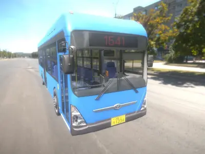 Low floor bus Low-poly 3D model