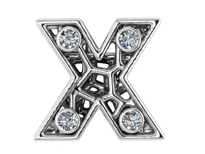 SIMPLE ALPHABET X PENDANT 3D PRINTABLE MODEL  3D print model