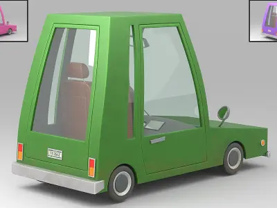 Cartoon car Low-poly 3D model
