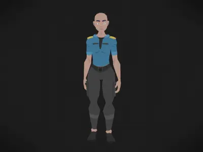 Colorly - Police Guy - Game Ready - Rigged - Customizable Low-poly 3D model