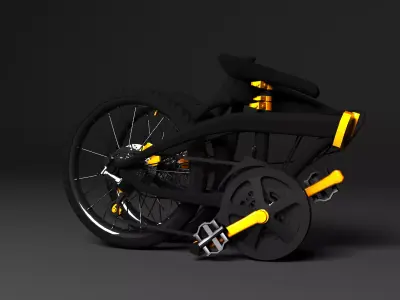 Folding bike city Low-poly 3D model