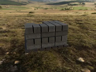 Game Ready Asset  Brick Pallet Half Free low-poly 3D model