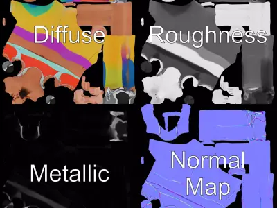 Vibrant Fitness Attire model pack Low-poly 3D model