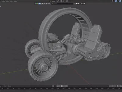 Monowheel  Low-poly 3D model