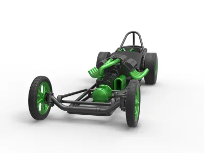 Front engine old school dragster with V8 Version 2 Scale 1 to 25 3D print model